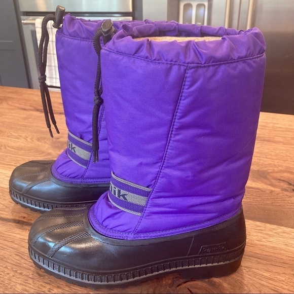 Kamik 6 purple black insulated winter duck boots - Picture 4 of 16
